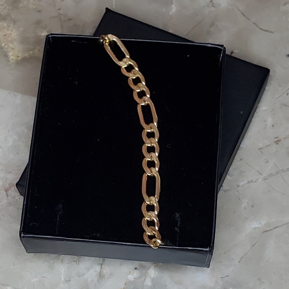 SOLID 14kt YELLOW GOLD Figaro Link Men's Chain - Picture 7 of 7